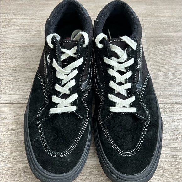 Vans Rowan Low Black Suede Canvas Skate Shoes - Picture 3 of 7